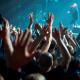 Fans of popular singer enjoying concert